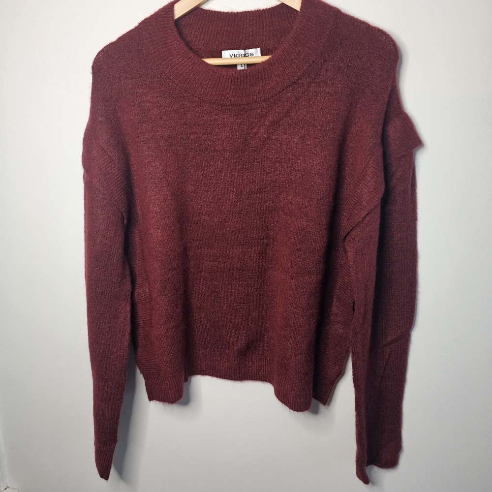 NWT Vigoss Burgundy Crew Neck Pullover Sweater Large - Picture 2 of 8